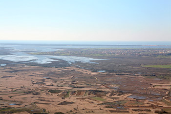 Vista aérea da Laguna de Aveiro